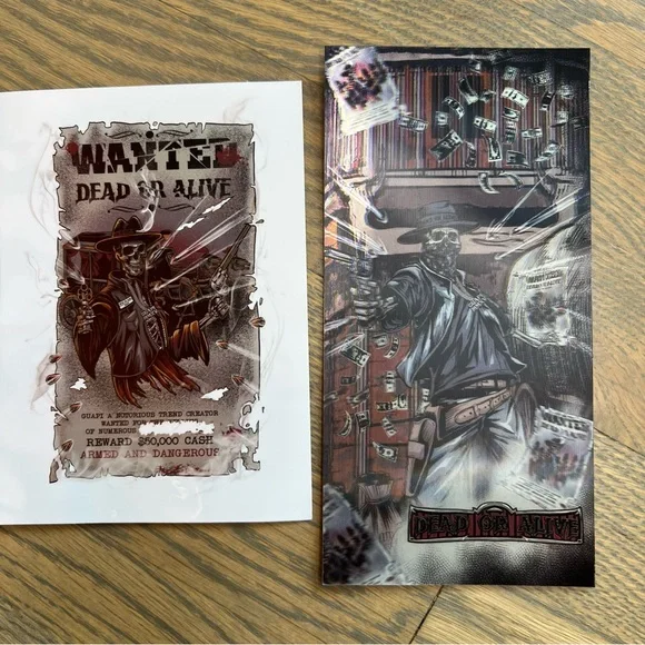 GUAPI Limited Edition “Wanted Dead or Alive” Organelle Silver Metal Size 38 NWT